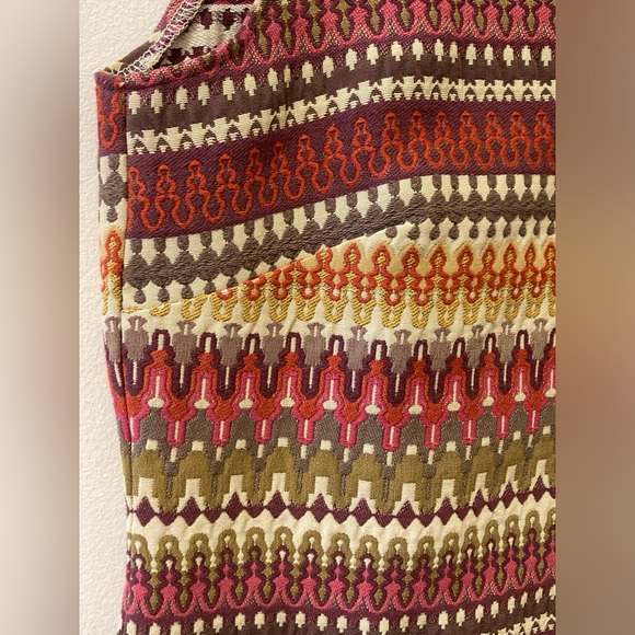 A-line sleeveless mini dress.  70’s style.  Beautiful colors! - Picture 3 of 7